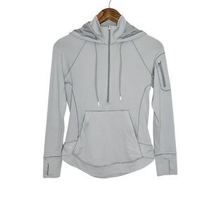 Athleta Heavenly Heights Hoodie Gray Stripes Size Extra Small